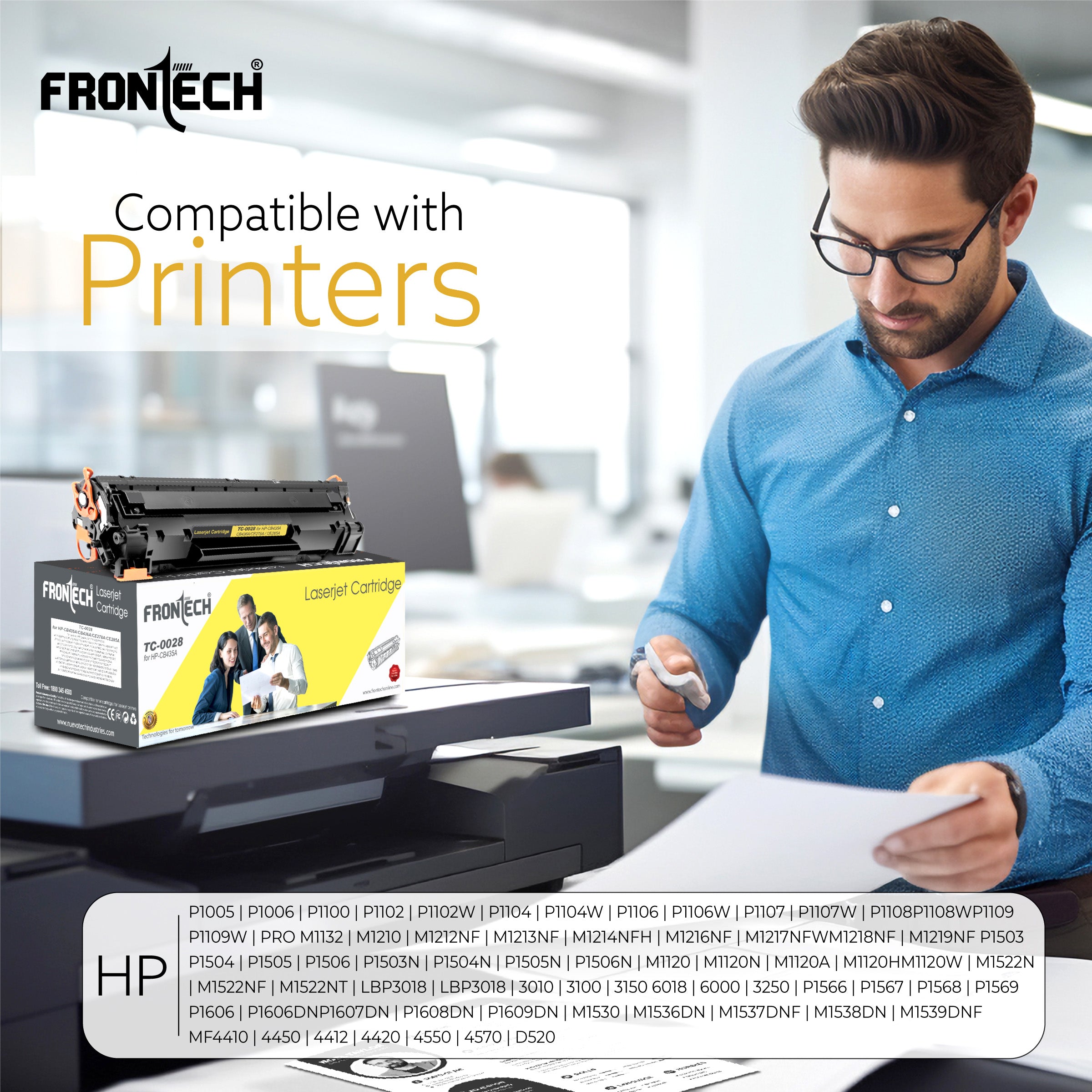 Frontech CB435A/CB436A/CE278A/CE285A Toner Cartridge | Compatible with HP P1106-P1606 Series (TC-0028) Frontech CB435A/CB436A/CE278A/CE285A Toner Cartridge | Compatible with HP P1106-P1606 Series (TC-0028)